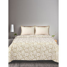 Saral Home Kanan Beige Cotton Bedsheet with Two Pillow Covers (Set of 3)