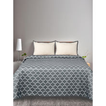 Saral Home Noor Grey Cotton Bedsheet with Two Pillow Covers (Set of 3)
