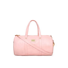 KLEIO Unisex PU Leather Mediun Size Travel Weekender Gym Pink Duffle Bag (HO7003KL-PI)