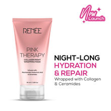 RENEE Pink Therapy Collagen Night Wrapping Face Mask For Young Skin, Hyaluronic Acid Infused
