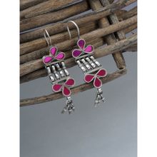 Neeta Boochra These Ghungroo Earring Are Crafted In Silver With Mirror Pink Glass