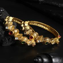 Priyaasi Artificial Stones Gold Plated Bangle Set