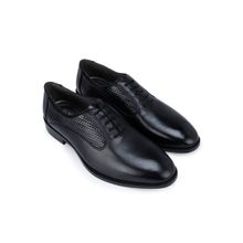 Rosso Brunello Black Textured Lace Ups