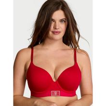 Victoria's Secret Red The T-Shirt Shine Patch Push-Up Perfect Shape Bra