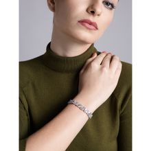 Shaze Calla Silver Plated & Stone Studded Bracelet (7)