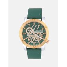 Darren Clark Men Quartz Green Dial Multi-Function Leather Watch 1011L-L0114
