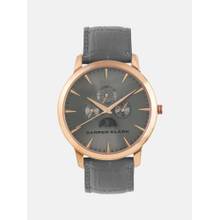Darren Clark Men Quartz Grey Dial Multi-Function Leather Watch 1012I-L0315