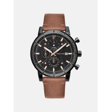 Pierre Lannier Criterium Men Quartz Black Dial Analog Leather Watch 224H434