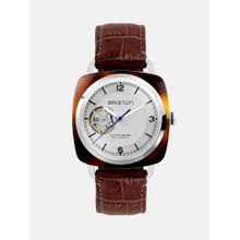 Briston Clubmaster Unisex Automatic White Dial Analog Leather Watch 25739.Sa.T.2.Labr