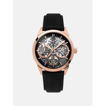 Pierre Lannier Monarck Men Automatic Black Dial Analog Leather Watch 347A233