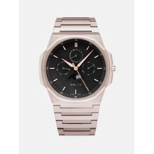 Oblik Moonphase Men Quartz Black Dial Watch Blade Lunar Calendar-Rg