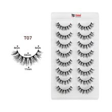 Bronson Professional Eyelash set 3D false long and natural eye makeup 8 pairs No. T07