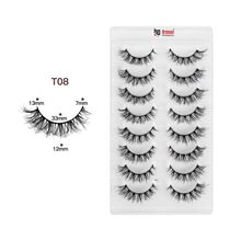 Bronson Professional Eyelash set 3D false long and natural eye makeup 8 pairs No. T08