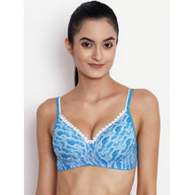 Abelino Printed Lightly Padded Push-up Bra - Blue