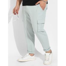 Instafab Plus Mens Sage Green Cargo Trousers