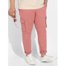 Instafab Plus Mens Nude Pink Cargo Trousers