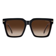 CARRERA Womens Brown Lens Black White Non Polarized Rectangular Sunglasses (56)
