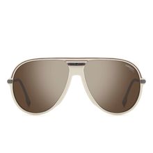 CARRERA Mens Silver Mirror Lens Ivory Non Polarized Aviator Sunglasses (61)