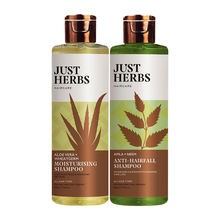 Just Herbs 8-in-1 Amla Neem and Aloe Vera Anti Frizz Shampoo Duo
