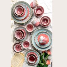 Amalfiee Ceramics Absolute Handmade Rouge Dinner Set Of 16Pcs