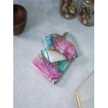 Homearte Agate Square Coaster- Multicolor (Pack of 2)