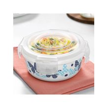 Larah by Borosil 400ml Veera Blue Klip N Store Opalware Container For Lunchbox