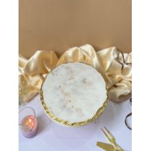 Homearte White Marble Round Cake Stand With Wood