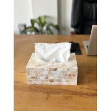 Homearte Mother Of Pearl Plain Tissue Box Holder