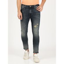 Wrangler Men Bostin Cropped Blue Jeans (Slim)
