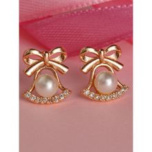 Barsano Pearl Festive Bell Shaped Stud Earrings