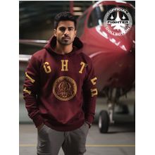 A47 The Classic Air Dragons Maroon and Mustard Fighter Hoodie