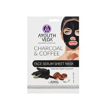 Ayouthveda Charcoal & Coffee Face Serum Sheet Mask With Mint For Charming & Healthy Skin