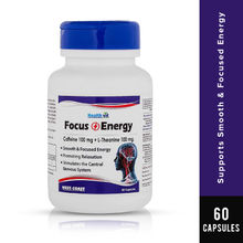 HealthVit Focus & Energy Caffeine 100mg + L-Theanine 100mg Capsules