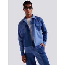 Muvazo Blue Ink-Blot Suede Jacket