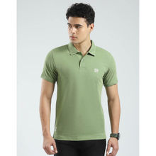 Rock.it Mens Pista Green Solid Collar Neck Polo T-Shirt