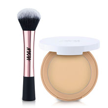 Nykaa Cosmetics All Day Matte Oil Control Face Compact Powder+Nykaa Cosmetics Blend Pro Powder Brush