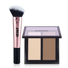 Nykaa Cosmetics Contour & Highlight Duo + Nykaa Cosmetics Blend Pro Contour Brush