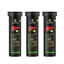 Auric Liver Detox Effervescent with 10 Ayurvedic Herbs, Clinically Researched ingredients , 3 Tubes