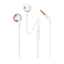JBL T205 Pure Bass Metal Earbud Wired Headphones with Mic (Rose Gold)