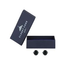 Closet Code Black and Blue Checks in Circle Cufflinks
