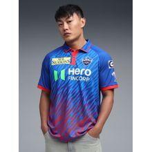 Puma Blue Polyester Printed Polo T-Shirt