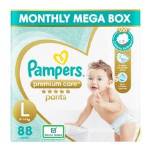 Pampers Premium Care Pants Diapers Monthly Box Pack - L (Pack of 88)