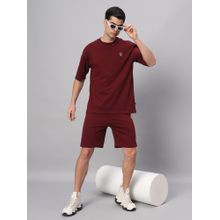 Griffel Maroon Teddy Logo T-Shirt & Short (Set of 2)