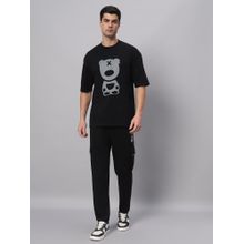 Griffel Black & Grey PUFF TEDDY T-Shirt & Trackpant (Set of 2)