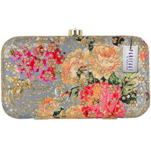 Parizaat By Shadab Khan Grey Floral Colorful Embroidered Clutch
