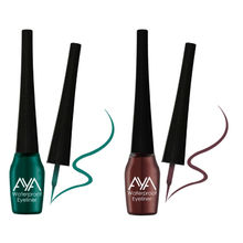 AYA Waterproof Eyeliner - Green And Brown (Set of 2)