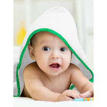 The Baby Atelier 100% Organic Green Line Drawing Organic Hooded Towel