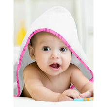 The Baby Atelier 100% Organic Pink Line Drawing Organic Hooded Towel Set