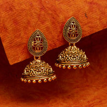 Fida Wedding Ethnic Indian Traditional Gold Jhumka Earrings(OSXXIJE21)
