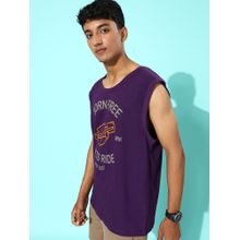 DILLINGER Purple Sleeveless Graphic Oversized T-shirt